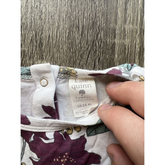 Kate Quinn Girls 18-24 Months Romper Floral Bamboo Soft Cozy - Picture 3 of 6
